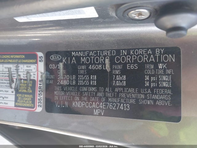 KNDPCCAC4E7627413 KIA Sportage Ex