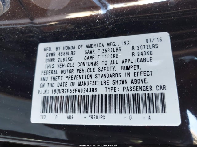 19UUB2F56FA024396 Acura Tlx V6 Tech
