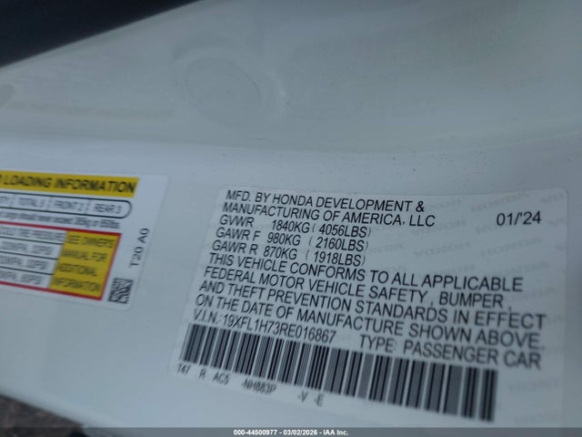 Honda Civic Ex-l 2024 19XFL1H73RE016867 Image 9
