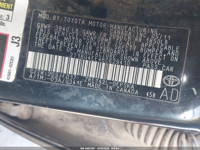 2011 TOYOTA COROLLA 2T1BU4EE4BC629410 Photo 8