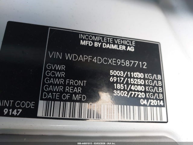 WDAPF4DCXE9587712 Mercedes-Benz Sprinter 3500