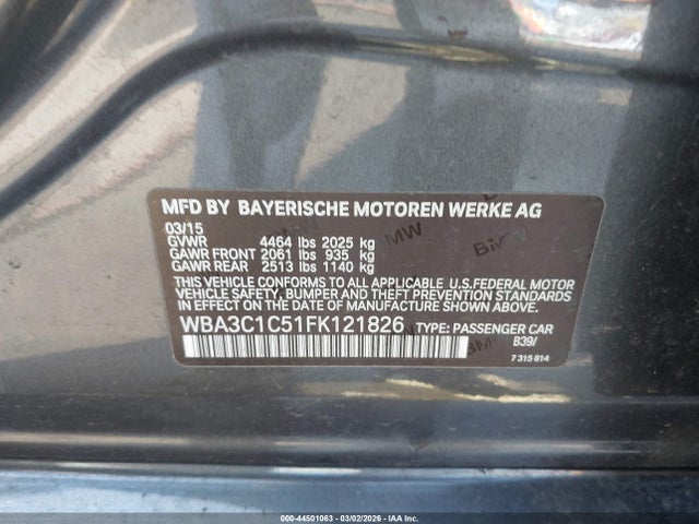Auction sale of the 2015 Bmw 328i, vin: WBA3C1C51FK121826, lot number: 44501063