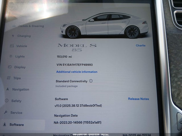 2014 TESLA MODEL S 5YJSA1H17EFP49993 Photo 6