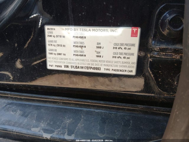2014 TESLA MODEL S 5YJSA1H17EFP49993 Photo 8