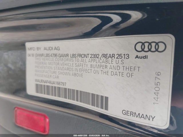 2018 AUDI A4 WAUENAF48JA166797 Photo 8