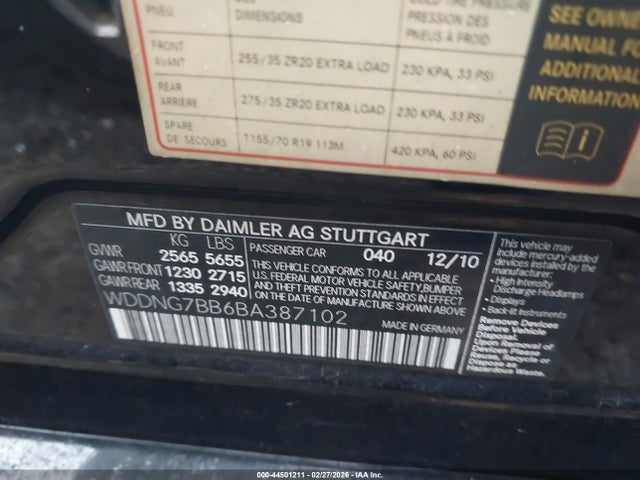 2011 MERCEDES-BENZ S 550 WDDNG7BB6BA387102 Photo 8