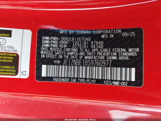 2025 TOYOTA GR86 JF1ZNBE18S9760977 Photo 8