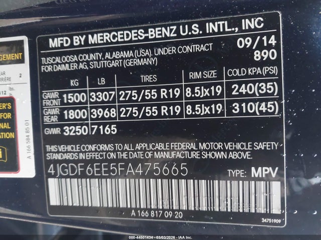 2015 MERCEDES-BENZ GL 450 4JGDF6EE5FA475665 Photo 8