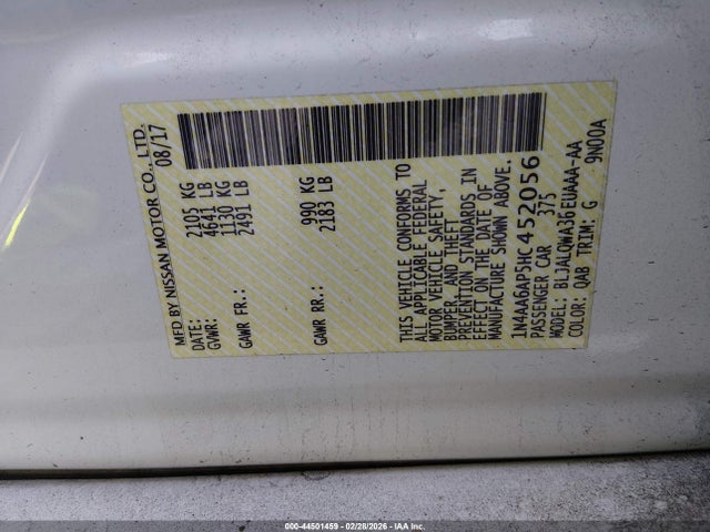 1N4AA6AP5HC452056 Nissan Maxima 3.5 S