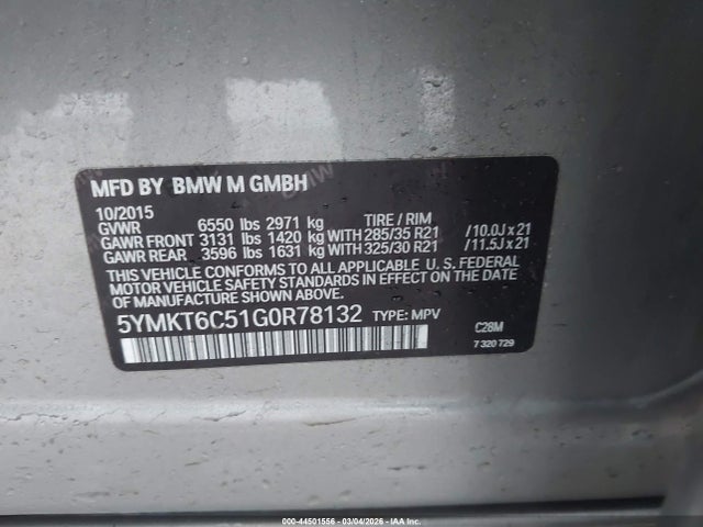 2016 BMW X5 M 5YMKT6C51G0R78132 Photo 8