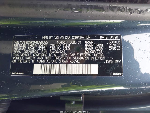 2021 VOLVO XC60 YV4102RK9M1690025 Photo 8