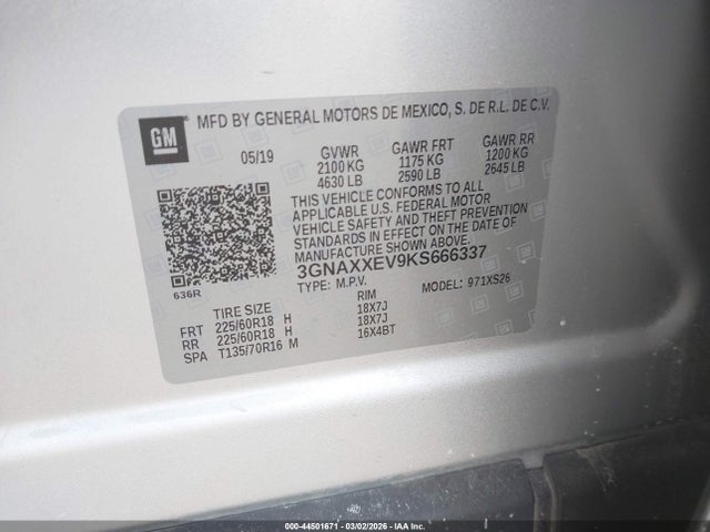 Chevrolet Equinox Premier 2019 3GNAXXEV9KS666337 Image 9