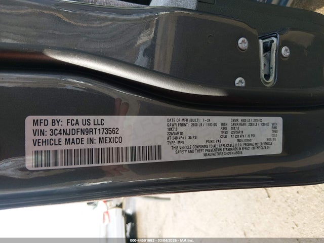 Aukcja sprzedaży 2024 Jeep Compass Latitude Lux Fwd, vin: 3C4NJDFN9RT173562, numer aukcji: 44501683