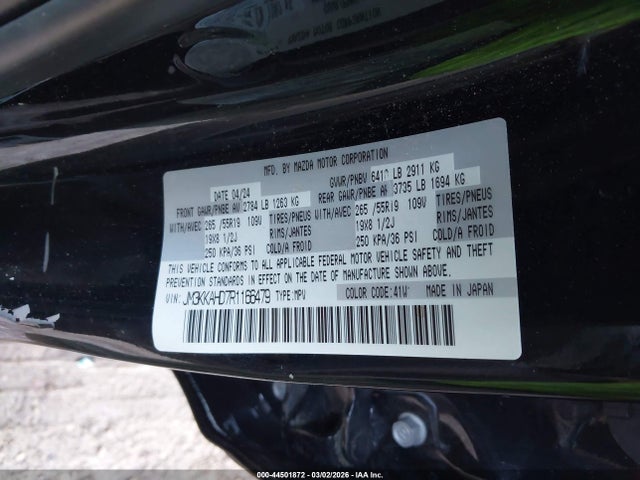 2024 Mazda Cx-90 3.3 Turbo Select მანქანა იყიდება აუქციონზე, vin: JM3KKAHD7R1166479, აუქციონის ნომერი: 44501872