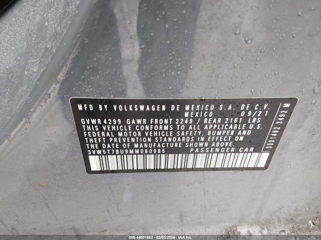 2021 VOLKSWAGEN JETTA GLI 3VW5T7BU9MM080985 Photo 8