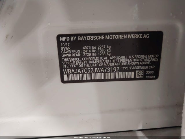 2018 BMW 530I WBAJA7C52JWA73192 Photo 8