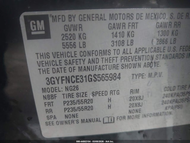 2016 CADILLAC SRX 3GYFNCE31GS565984 Photo 8