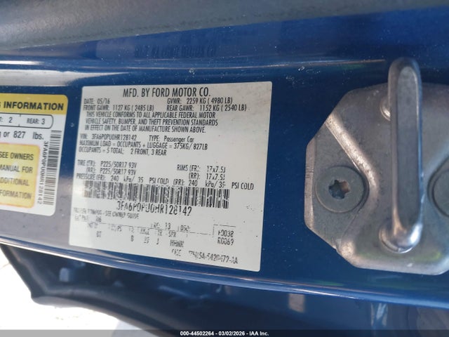 2017 FORD FUSION ENERGI 3FA6P0PU0HR128142 Photo 8