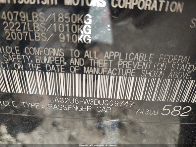 2013 MITSUBISHI LANCER JA32U8FW3DU009747 Photo 8