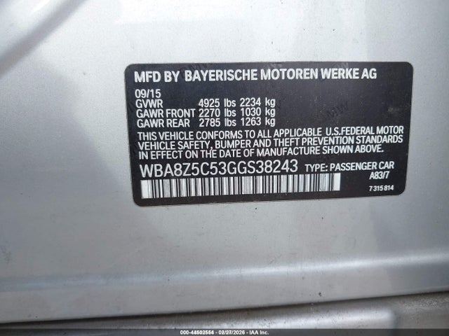 Продаж на аукціоні авто 2016 Bmw 328i Gran Turismo Xdrive, vin: WBA8Z5C53GGS38243, номер лоту: 44502554