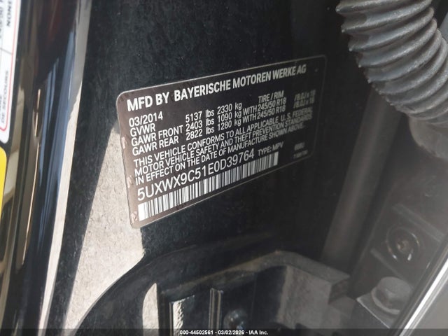 5UXWX9C51E0D39764 BMW X3 Xdrive28i