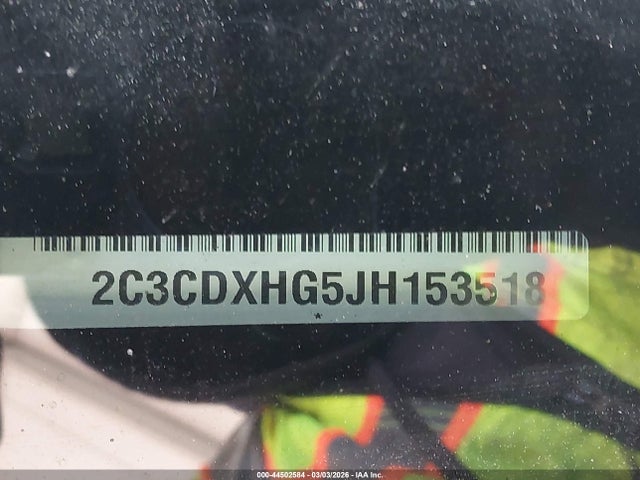 44502584 :رقم المزاد ، 2C3CDXHG5JH153518 vin ، 2018 Dodge Charger Sxt Plus Rwd مزاد بيع