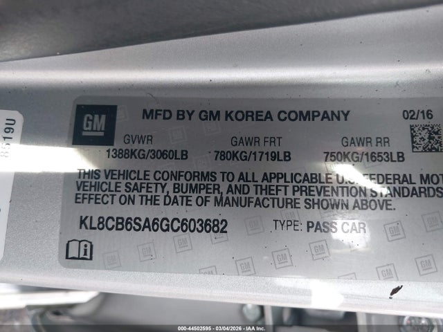 Chevrolet Spark Ls Cvt 2016 KL8CB6SA6GC603682 Image 9
