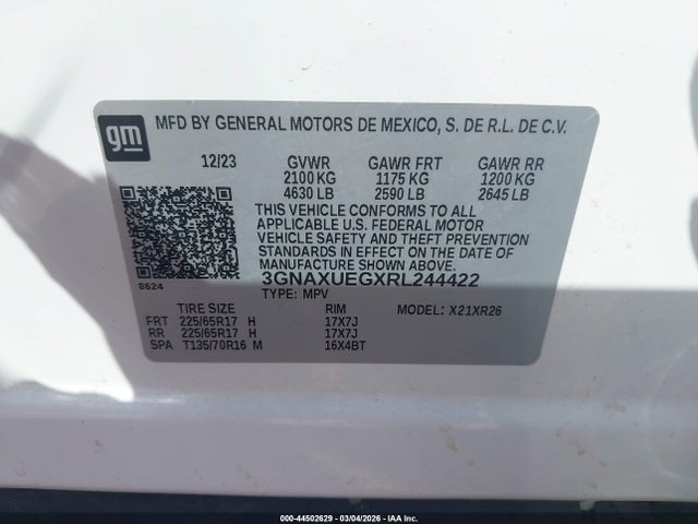 2024 CHEVROLET EQUINOX 3GNAXUEGXRL244422 Photo 8