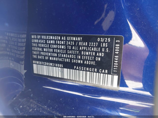 Volkswagen Golf R 2.0t 2025 WVWEB7CD9SW216985 Image 9