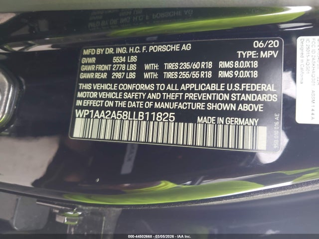 Porsche Macan 2020 WP1AA2A58LLB11825 Image 9