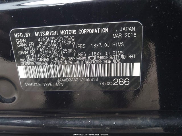 2018 MITSUBISHI OUTLANDER JA4AD3A32JZ055818 Photo 8