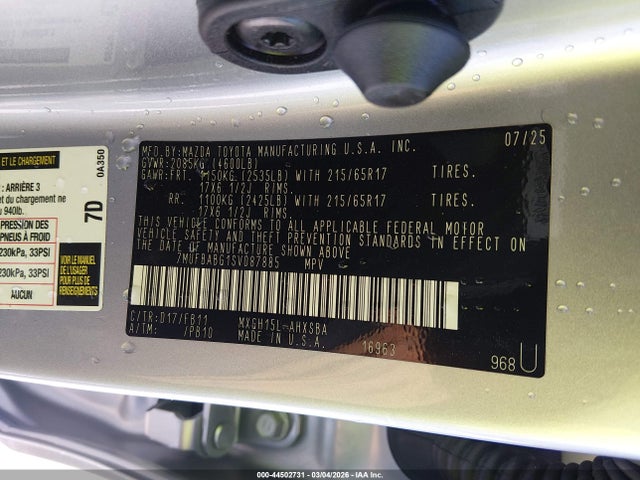 7MUFBABG1SV087885 Toyota Corolla Cross Hybrid Se