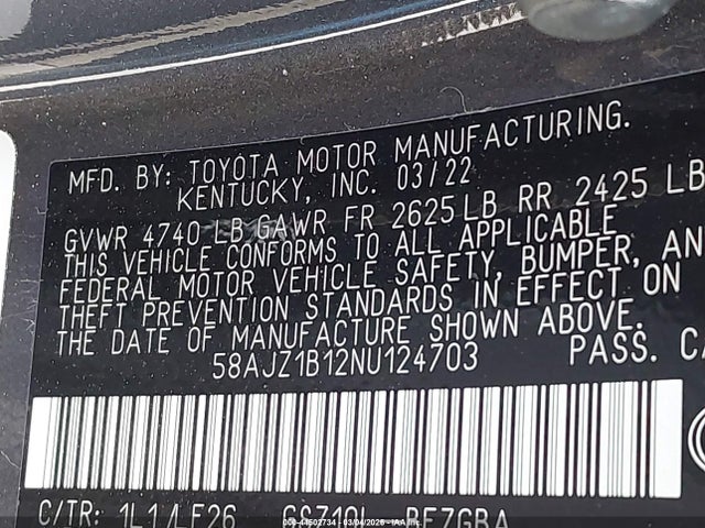 2022 LEXUS ES 350 58AJZ1B12NU124703 Photo 8