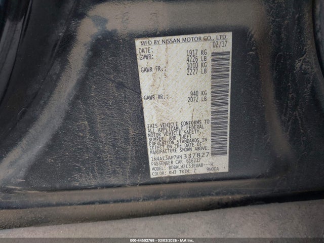 1N4AL3AP7HN337827 Nissan Altima 2.5 Sr