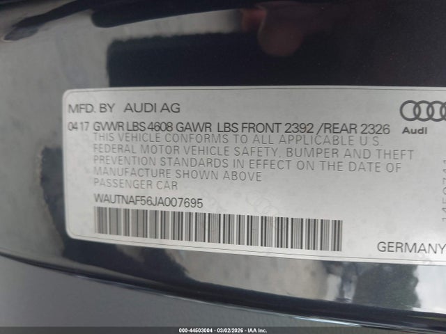 2018 AUDI A5 WAUTNAF56JA007695 Photo 8