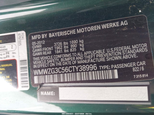 2012 MINI COOPER S CLUBMAN WMWZG3C56CTY38996 Photo 8