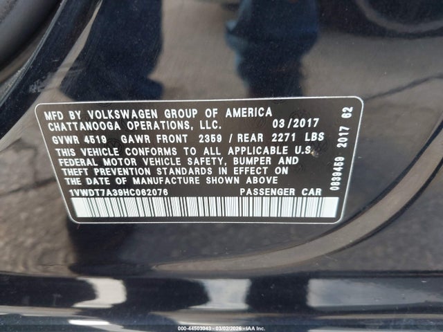 1VWDT7A39HC062076 Volkswagen Passat 1.8t R-line