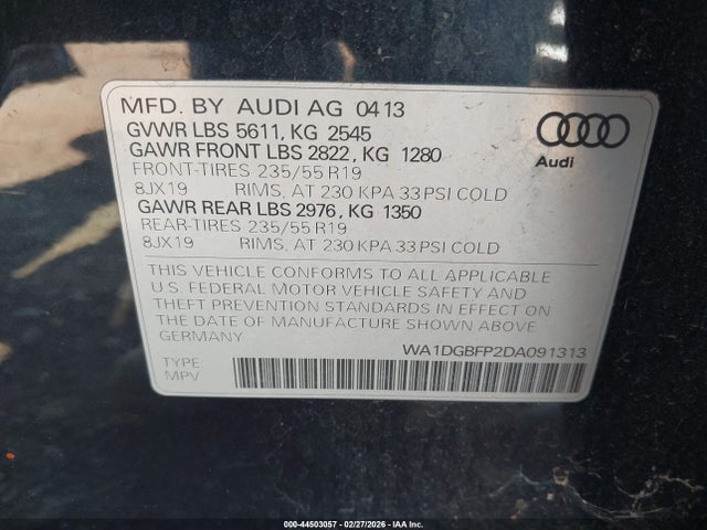 2013 AUDI Q5 WA1DGBFP2DA091313 Photo 8