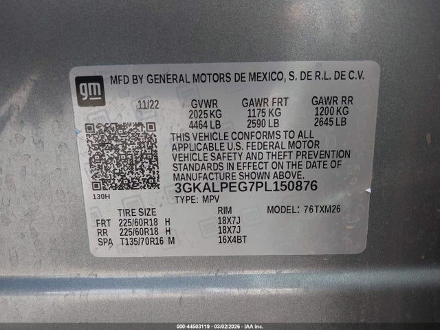 Aukcja sprzedaży 2023 Gmc Terrain Fwd Slt, vin: 3GKALPEG7PL150876, numer aukcji: 44503119