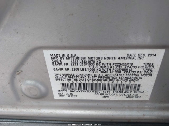 2015 MITSUBISHI OUTLANDER SPORT 4A4AR4AU8FE019757 Photo 8