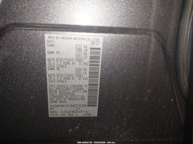 Nissan Pathfinder Sl 2018 5N1DR2MN7JC607436 Image 9