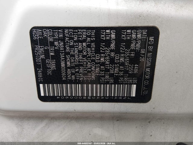 2021 NISSAN ROGUE JN8AT3AA3MW000604 Photo 8