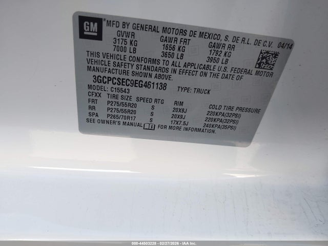 2014 CHEVROLET SILVERADO 1500 3GCPCSEC9EG461138 Photo 8