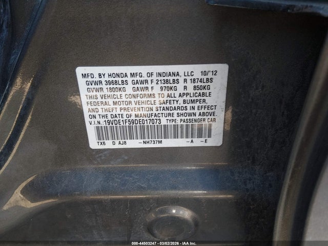 44503247 :رقم المزاد ، 19VDE1F59DE017073 vin ، 2013 Acura Ilx 2.0l مزاد بيع