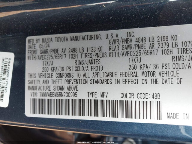 Aukcja sprzedaży 2024 Mazda Cx-50 2.5 S Preferred, vin: 7MMVABBM6RN230995, numer aukcji: 44503307