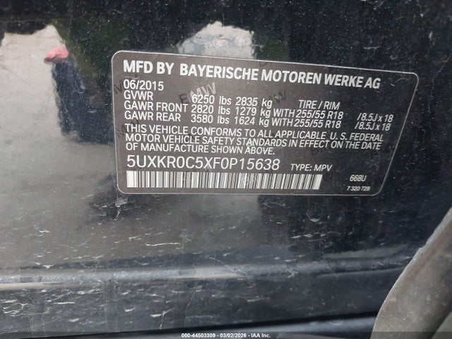 5UXKR0C5XF0P15638 BMW X5 Xdrive35i