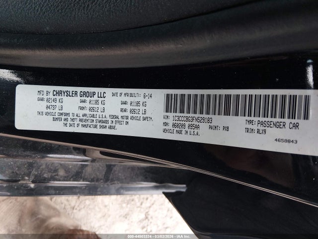 Продажа на аукционе авто 2015 Chrysler 200 S, vin: 1C3CCCBG3FN529183, номер лота: 44503324