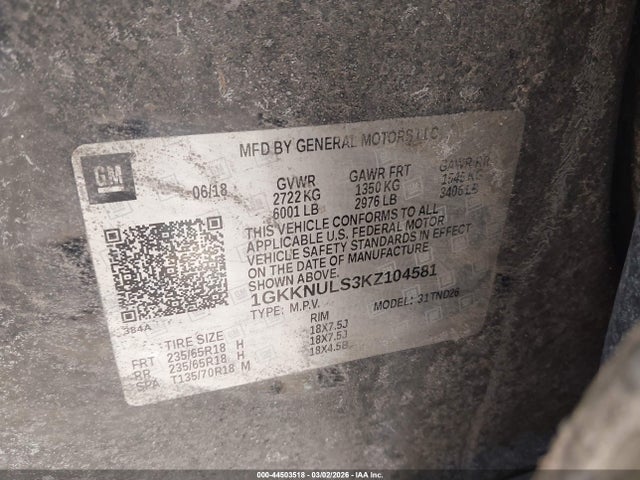 2019 GMC ACADIA 1GKKNULS3KZ104581 Photo 8