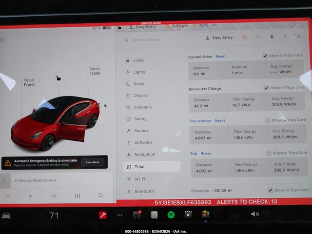 2020 Tesla Model 3 Long Range Dual Motor All-wheel Drive მანქანა იყიდება აუქციონზე, vin: 5YJ3E1EBXLF635893, აუქციონის ნომერი: 44503568