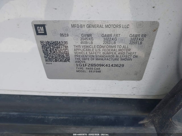 2019 CHEVROLET BOLT EV 1G1FZ6S09K4143629 Photo 8